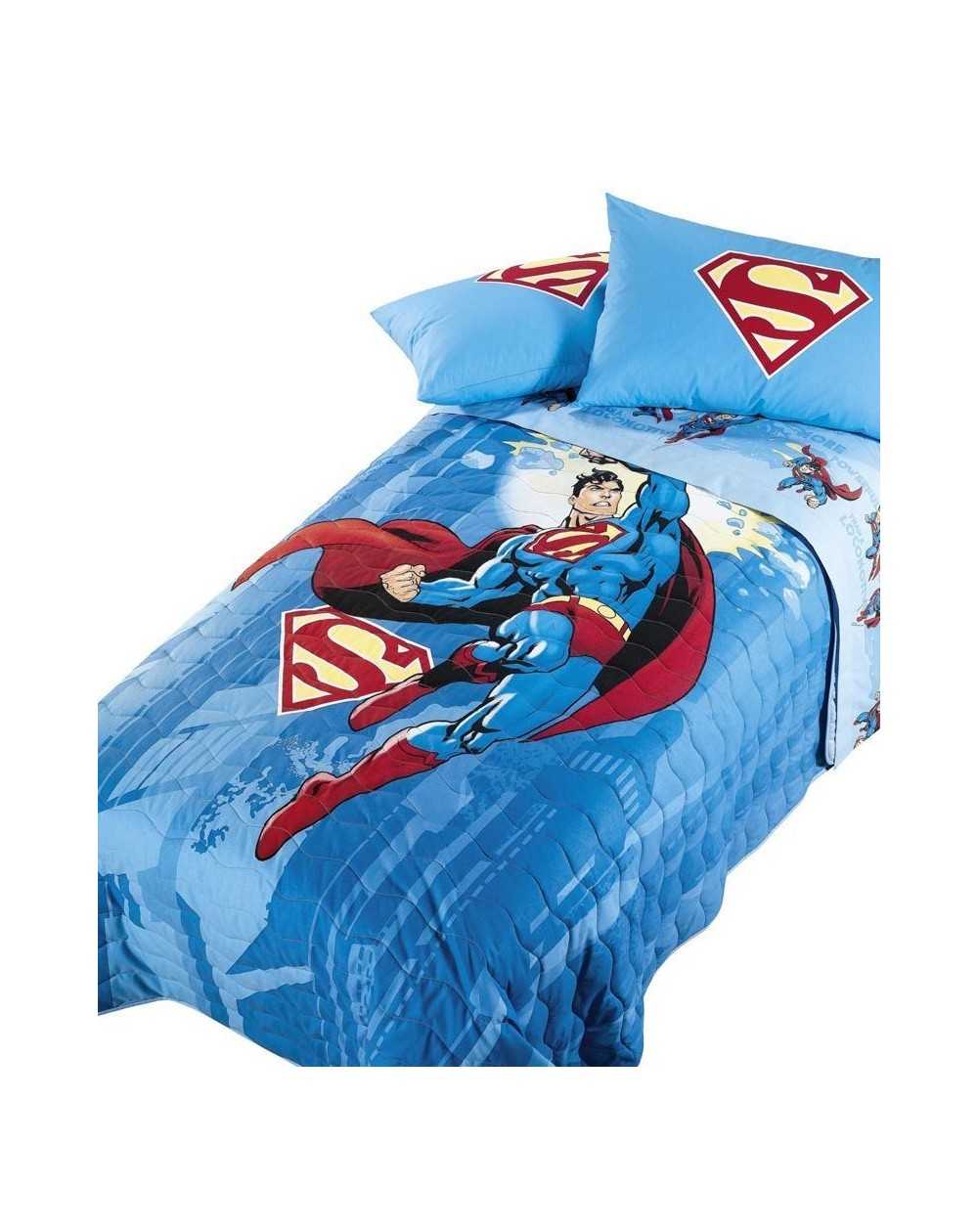 Bettüberwürfe gesteppte Superman Energy Himmelblau Caleffi