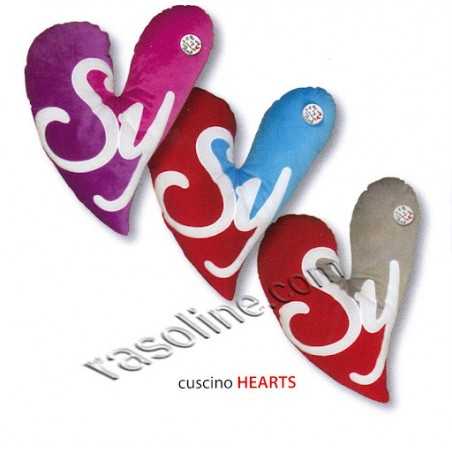 Cuscino Decorativo Sweet Years Hearts 45 x 45 cm velluto rosso azzurro