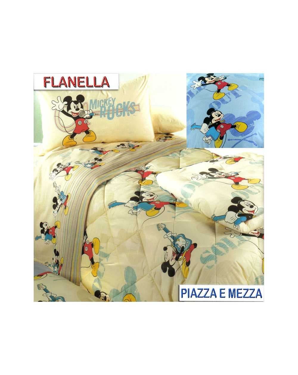 Lenzuola una piazza e mezza flanella Disney TOPOLINO di Caleffi