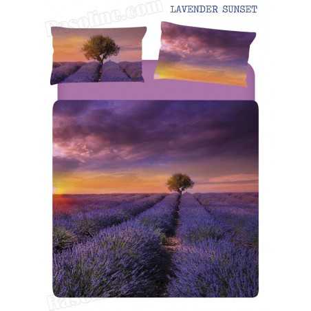 Bettbezug + Bettlaken Lavender Sunset Caleffi