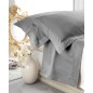 Completo Lenzuola Aurora Jour In Raso di Puro Cotone Orlo a giorno GRIGIO SCURO Satin