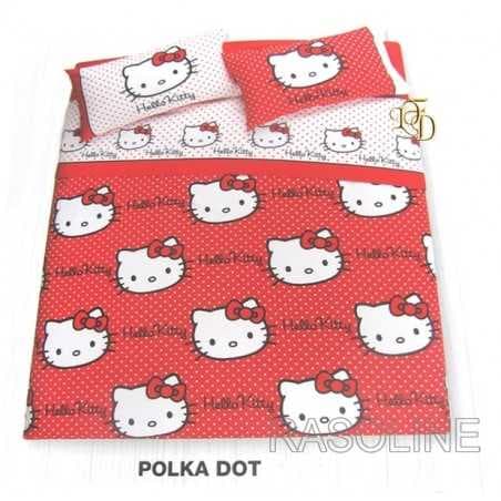 LFD Home Copriletto trapuntato Hello Kitty Una piazza Polka Dot