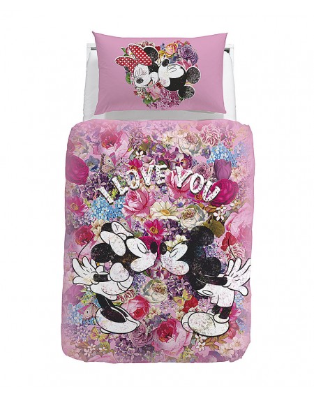 Minnie Mouse Love Panel Duvet Cover and Pillowcase Set