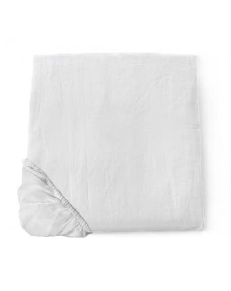 Fitted sheet linen 100% Blow SOFFIO White