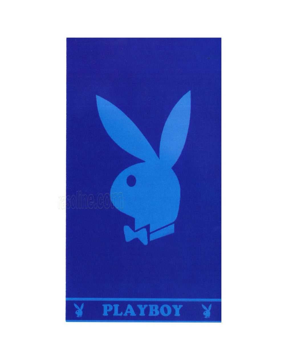 Playboy Bunny Strandtuch (Velours-Strandlaken) mit den Maßen 90 x 170 cm blau