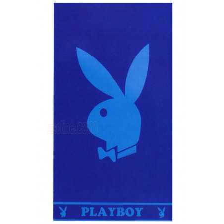 Serviette De Plage Playboy Velours Jacquard 90 x 170 cm bleu