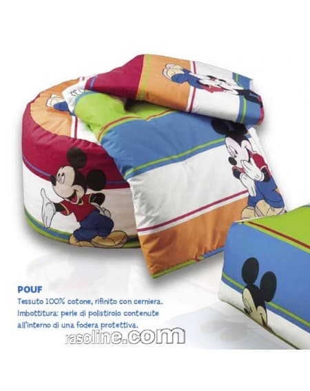 Pouf Disney Caleffi Mickey Mouse en coton