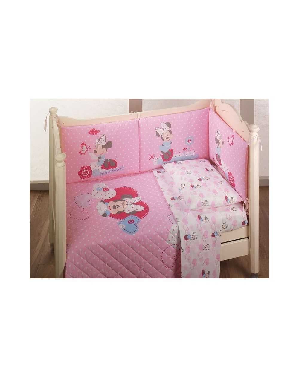 Tour de Lit TRAPUNTA E PARACOLPI PER LETTINO MINNIE BABY DISNEY BY CALEFFI  DISPONIBILE IN TRE COLORI