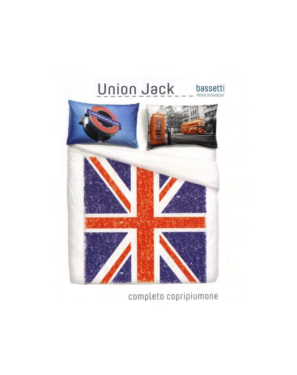 Duvet Set cover a fitted sheet and two pillow cases Union Jack BY BASSETTI