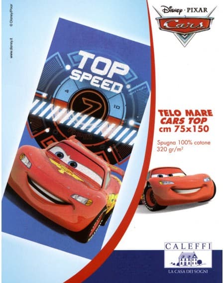 Towel Beach Cars Top Speed 75 X 150 Cm Caleffi