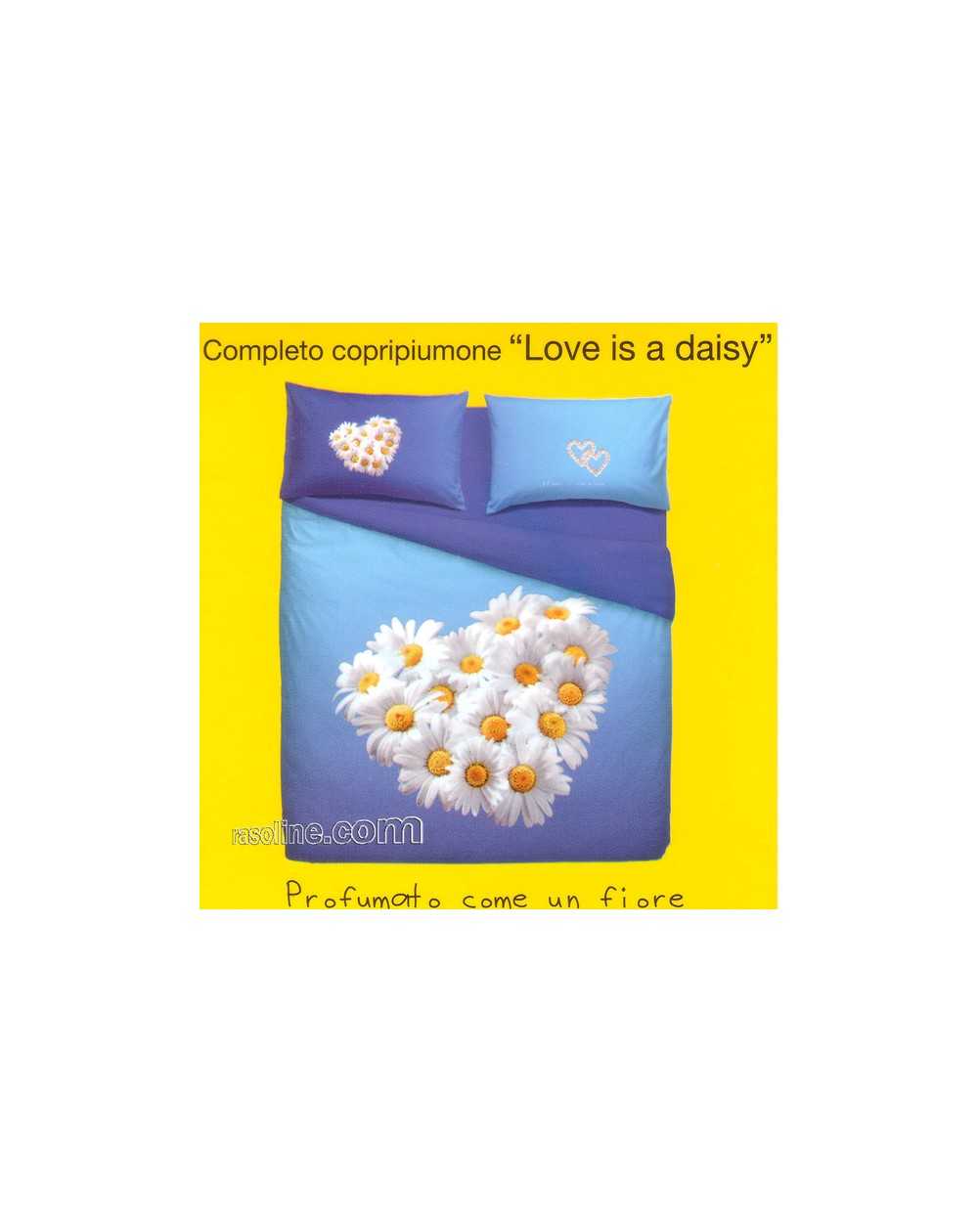 Set Copripiumino Letto Matrimoniale Love Is Daisy Bassetti Azzurro