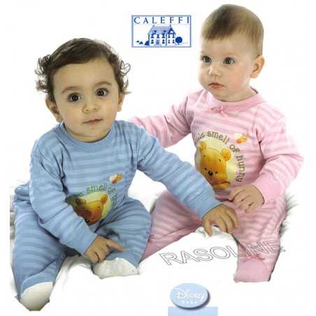 Winnie Pooh Disney Pajamas Caleffi tallas 9 -12 -18 meses Color azul claro