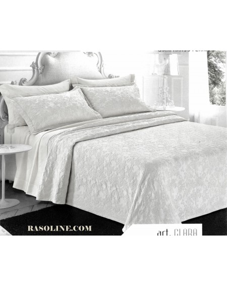 Colcha cama matrimonial algodón Jacquard Blanco