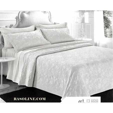 Super King Bedspread in Jacquered cotton fabric White