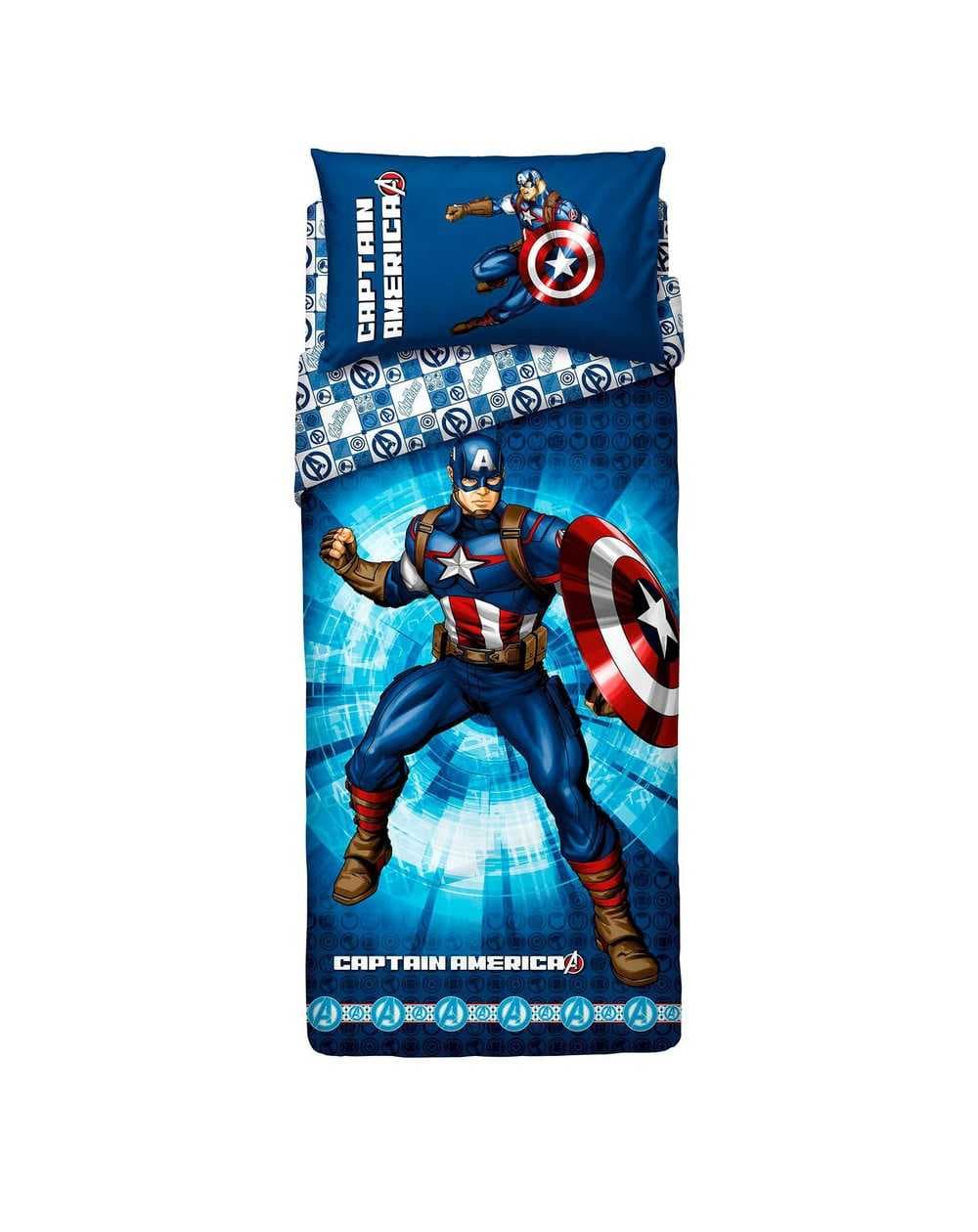 Housse de Couette Blanche Marvel Captain America