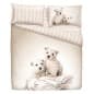 Satin Super King Duvet Cover, Fitted Sheet and 4 Pillowcase Bedding Set Golden Puppy
