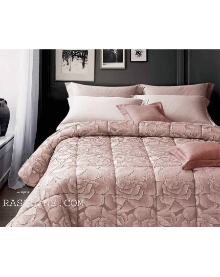 Winter Double Quilt Flower Pink In Jacquard Satin