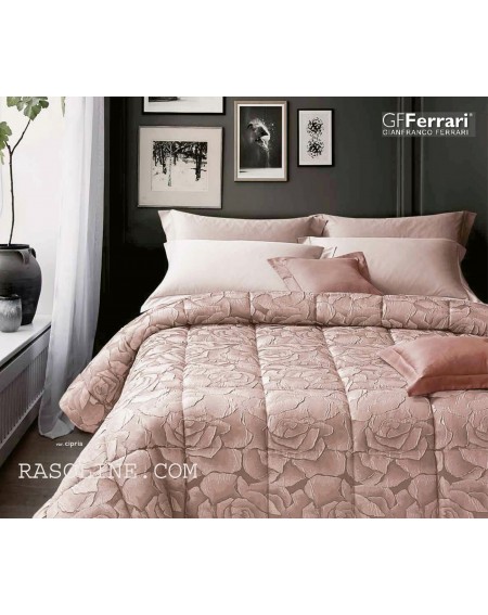 Winter Double Quilt Flower Pink In Jacquard Satin