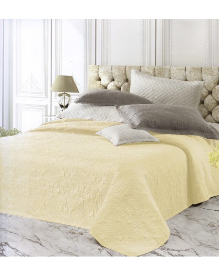 Gesteppte Bedcover Double White Optik gesteppte Bett aus reiner Baumwolle "Ines"