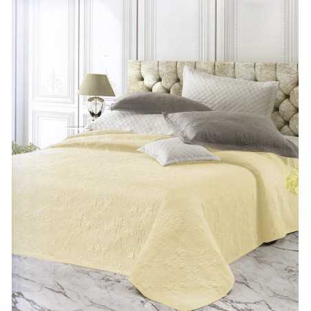 Quilted Bedcover Double White Optic Quilted Bed of Pure Cotton "Ines"