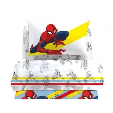 Parure de lit pour lit 1 personne Set Draps SPIDERMAN Color Marvel Bassetti