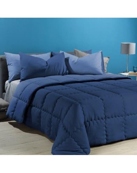 Winter Quilt Comforter Modern Double face blue Caleffi 170x260cm