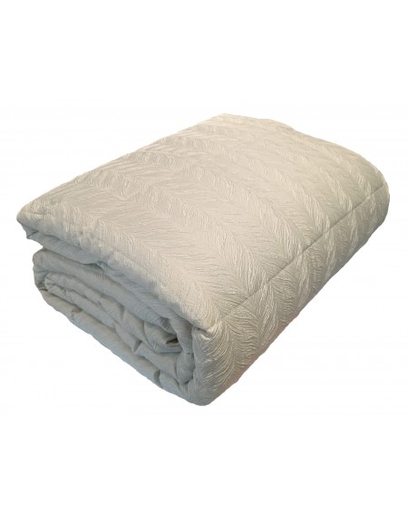 Beadspread bed-cover in satin jacquard Elena Ivory