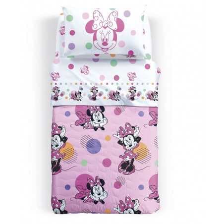 Disney Quilted Bedspread Cheerful Minnie One and a Half