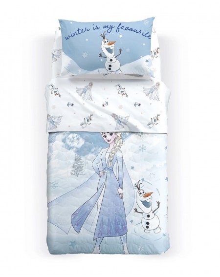 Frozen Winter Cubrecama cama individual azul Caleffi 100% algodón, relleno 100% poliéster