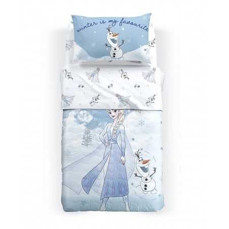 Frozen Winter Cubrecama cama individual azul Caleffi 100% algodón, relleno 100% poliéster