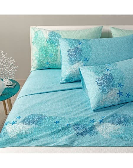 Ocean corals Sheets Set For Double Bed - Caleffi