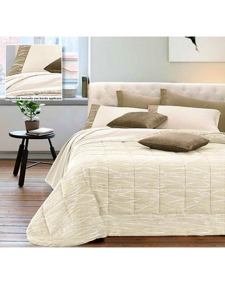 Beadspread bed-cover in satin jacquard Nina Ivory