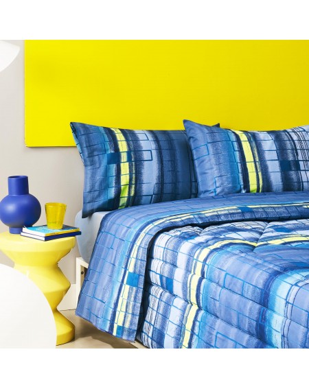 Juegos de sábanas para cama individual Net Azul Bassetti