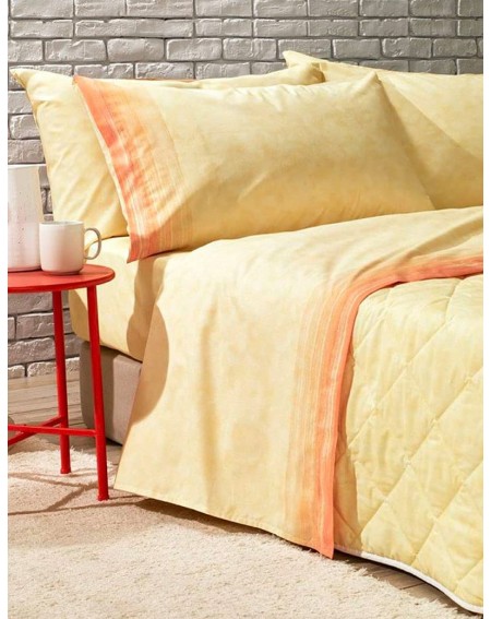 Parure de lit pour lit 1 personne Set Draps Lint jaune Bassetti