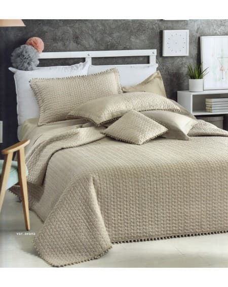 Quilted Bedcover Double "Monica" Toupe