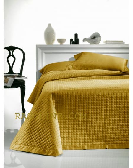 Quilted Bedcover Coton Satin Gold Elegance