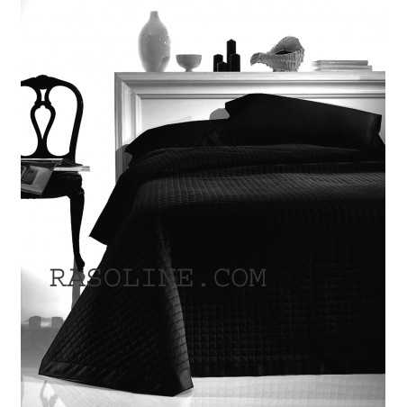 Quilted Bedcover Coton Satin Black Elegance