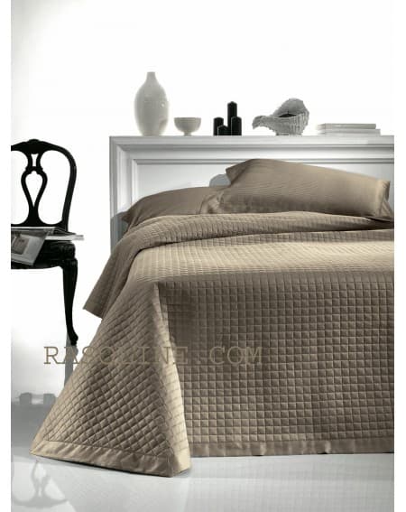 Quilted Bedcover Coton Satin Elegance taupe