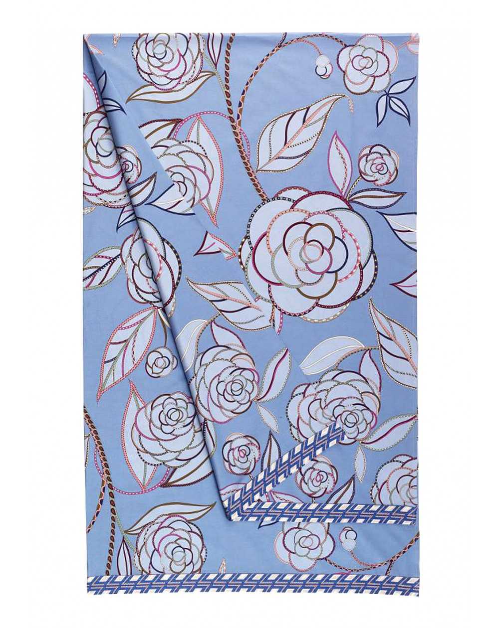 Foulard de décoration Zucchi Camelia 180x270 Bleu