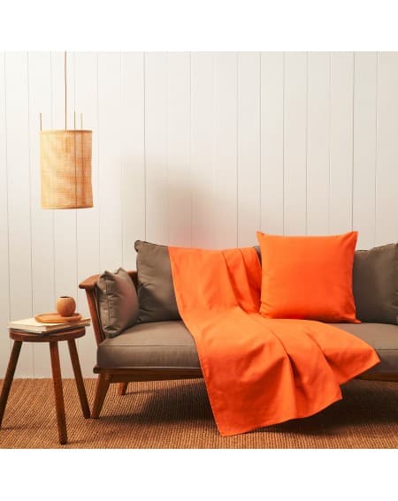 Zucchi Emotion Foulard Sofaüberwurf Bettüberwurf 270 x 270 cm Easy Chic Leineneffekt Orange