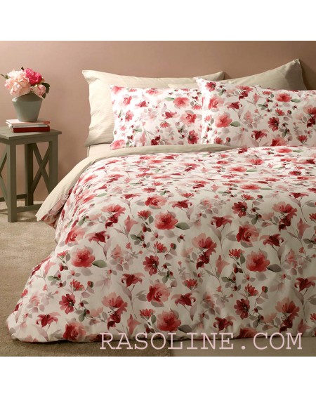 Bettwäsche Garnitur Bettbezug, Bettlaken und 4 Kissenbezüge FLOWERY Zucchi