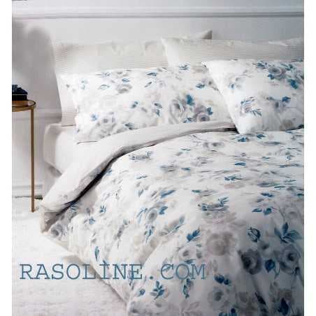Bettwäsche Garnitur Bettbezug, Bettlaken und 4 Kissenbezüge DELIGHT Blau Zucchi