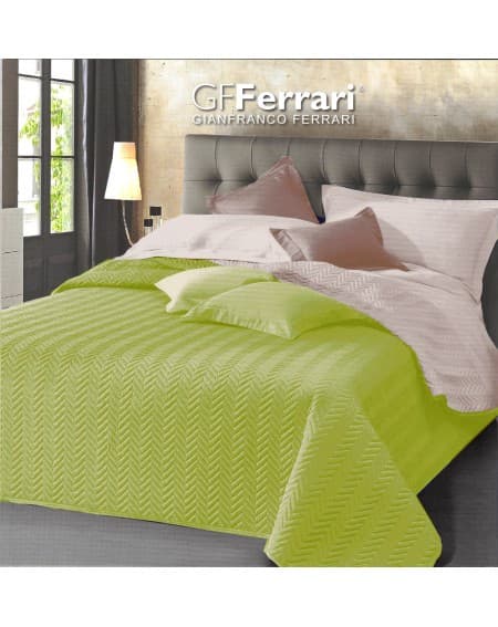 Beadspread bed-cover Clio Green - Ivory