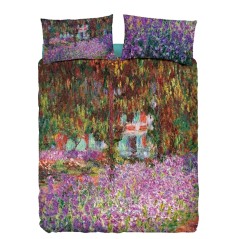 Completo Copripiumino " Il Gardino " + Lenzuolo Sotto Bassetti Natura Arte - Claude Monet