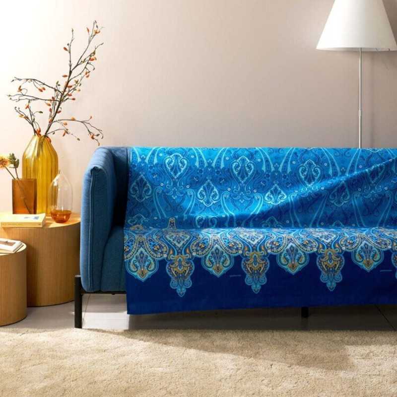 Telo Arredo Ragusa Blu Granfoulard Bassetti 180 x 270 cm