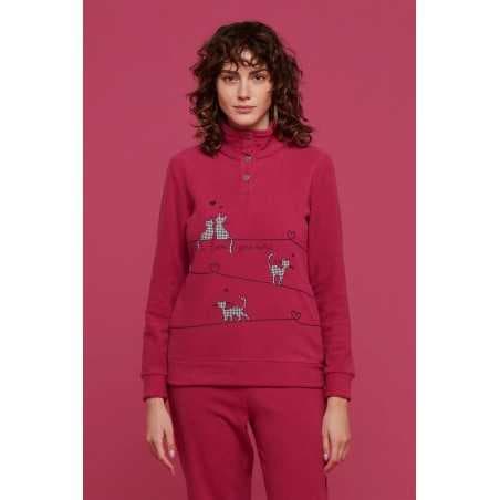 Pyjama-Tsuit Femme Chatons très Chauds en Micropile