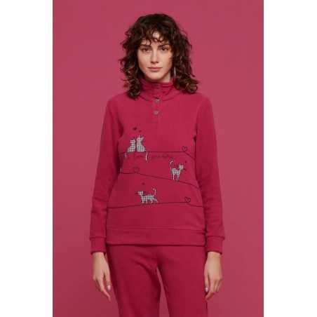 Warm Kittens Woman Pyjamas in Micropile