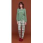 Pigiama Donna in Caldo Cotone Verde con Pantalone Scozzese Noidinotte