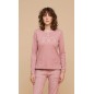 Damenpyjama in warmer Baumwolle Punto Milano Rosa Noidinotte