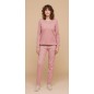 Pijamas de mujer en cálido algodón Punto Milano Rosa Noidinotte